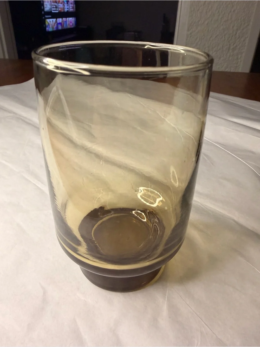 Vintage libbey tawny accent smoke brown Amber Glass Tumbler cups Pair mcm